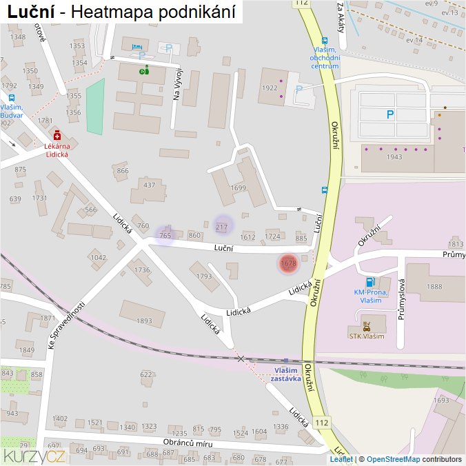 Mapa Luční - Firmy v ulici.