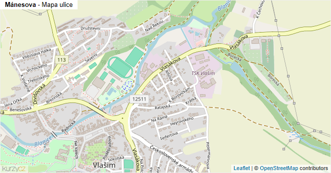 Mánesova - mapa ulice