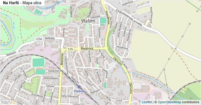 Na Harfě - mapa ulice
