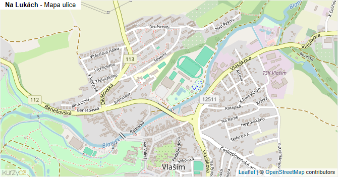 Na Lukách - mapa ulice