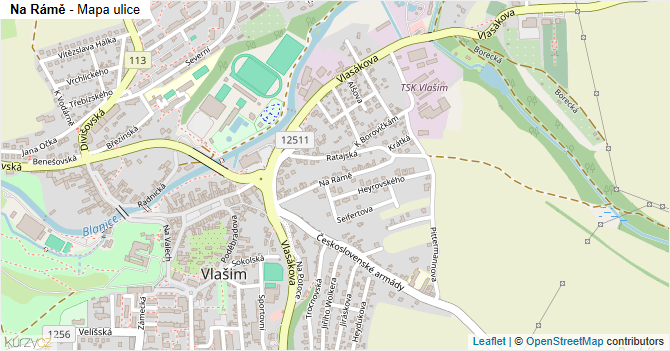 Na Rámě - mapa ulice