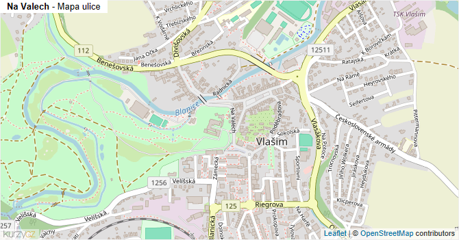 Na Valech - mapa ulice