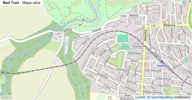 Nad Tratí - mapa ulice