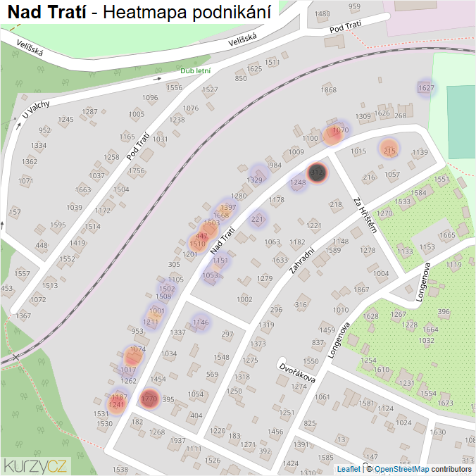Mapa Nad Tratí - Firmy v ulici.