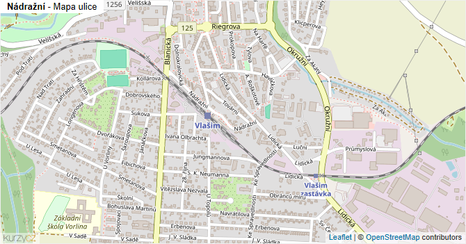 Nádražní - mapa ulice