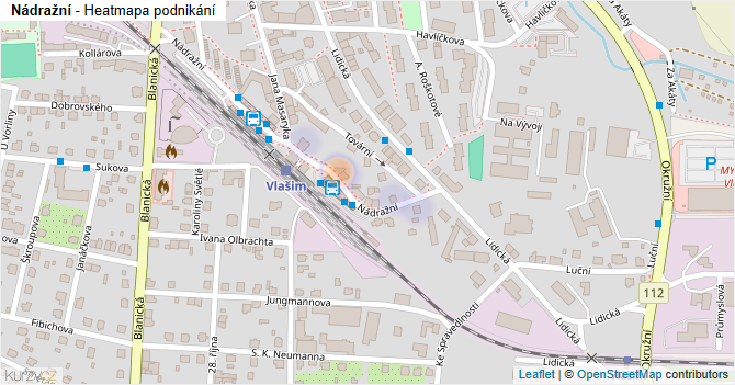 Nádražní - mapa podnikání