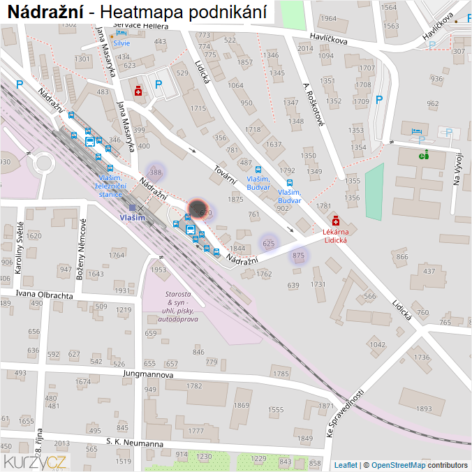 Mapa Nádražní - Firmy v ulici.