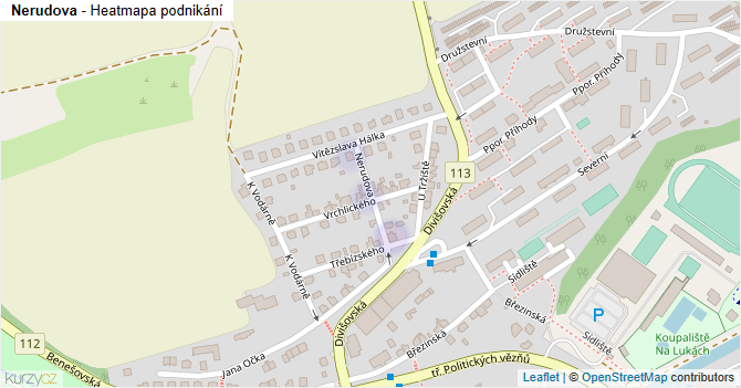 Nerudova - mapa podnikání