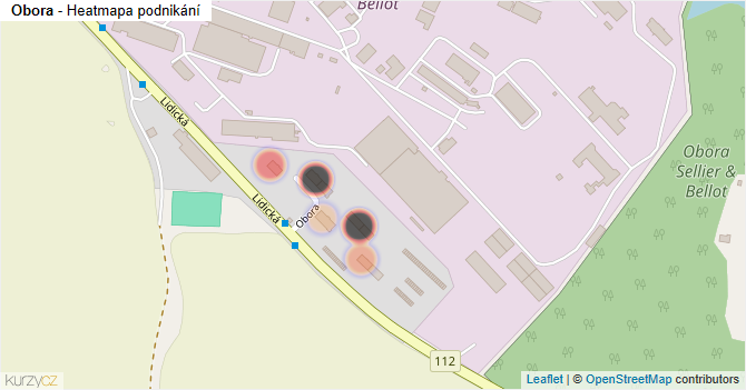 Obora - mapa podnikání