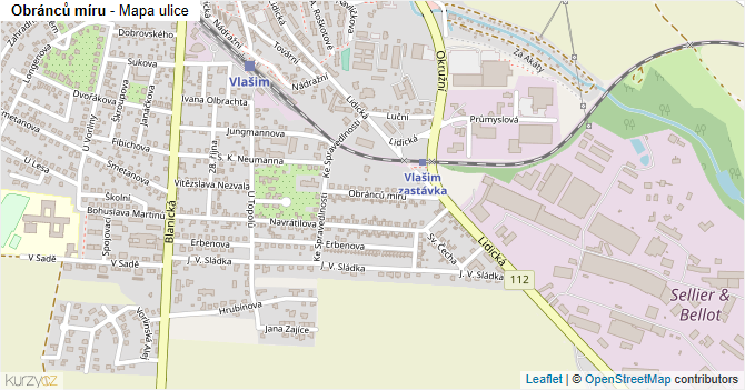 Obránců míru - mapa ulice