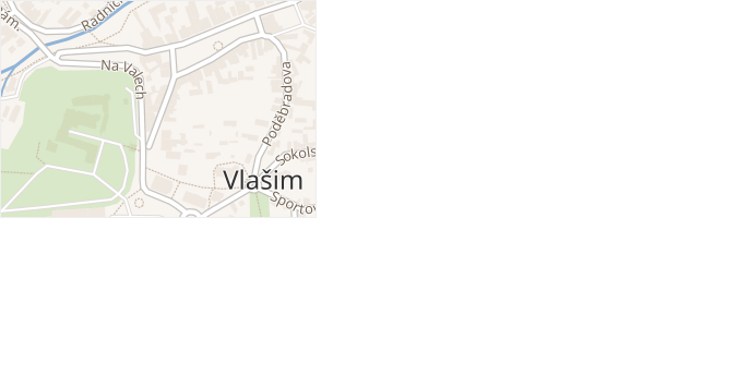 Pláteníkova v obci Vlašim - mapa ulice