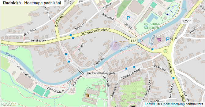 Radnická - mapa podnikání