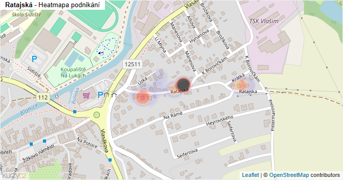 Ratajská - mapa podnikání