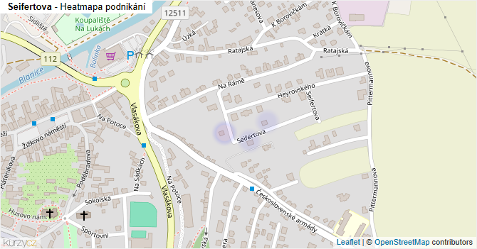 Seifertova - mapa podnikání