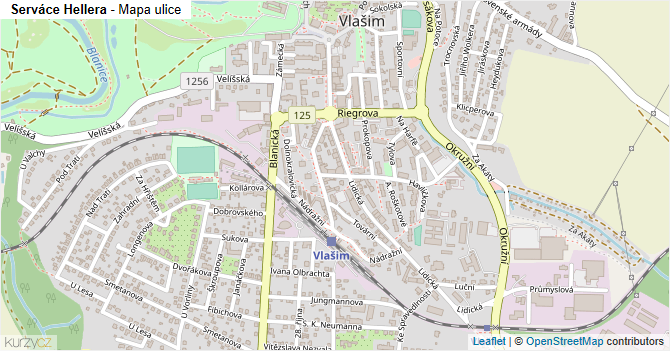 Serváce Hellera - mapa ulice