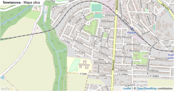 Smetanova - mapa ulice