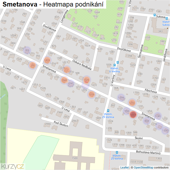 Mapa Smetanova - Firmy v ulici.
