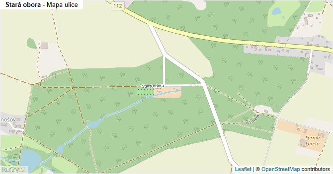 Stará obora - mapa ulice