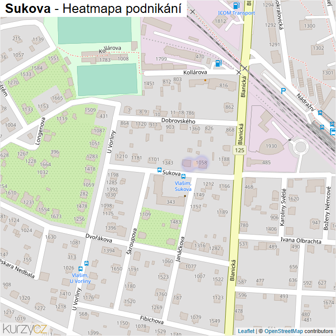 Mapa Sukova - Firmy v ulici.