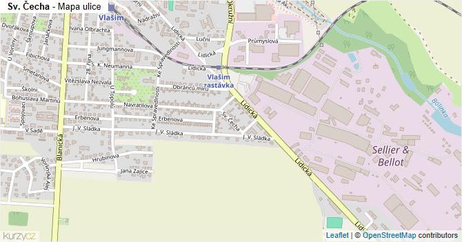 Sv. Čecha - mapa ulice