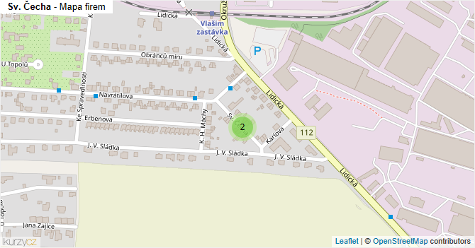 Sv. Čecha - mapa firem