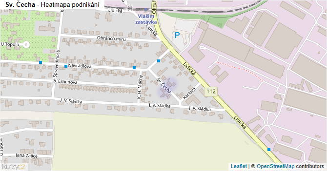 Sv. Čecha - mapa podnikání