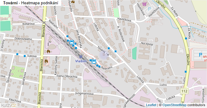 Tovární - mapa podnikání