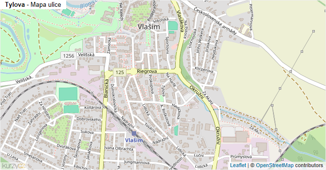 Tylova - mapa ulice