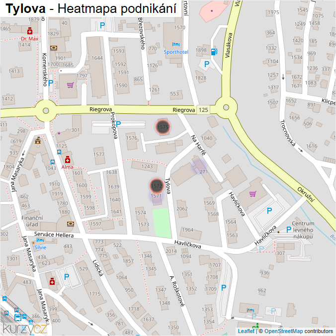 Mapa Tylova - Firmy v ulici.