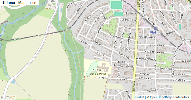 U Lesa - mapa ulice
