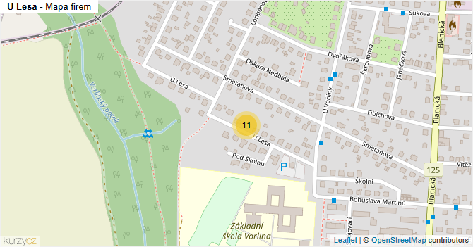 U Lesa - mapa firem