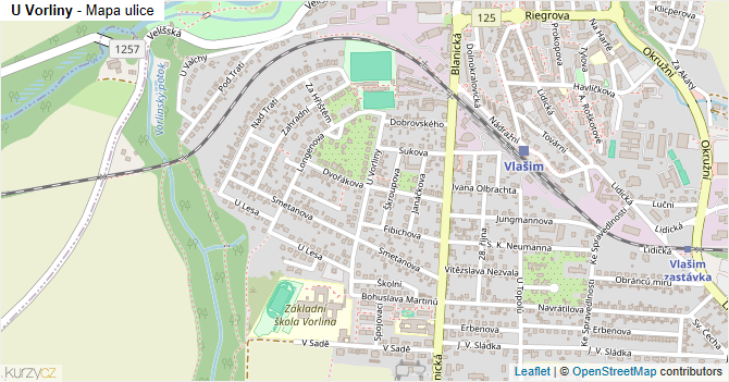 U Vorliny - mapa ulice