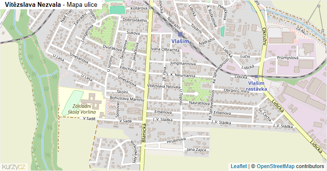 Vítězslava Nezvala - mapa ulice