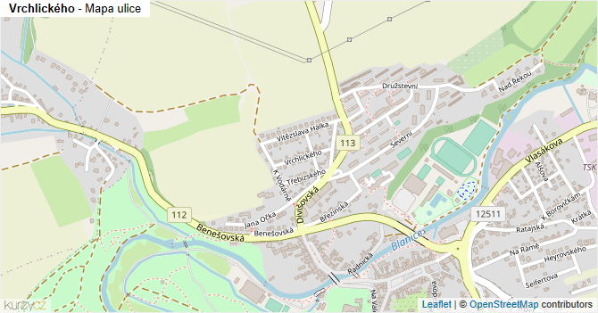 Vrchlického - mapa ulice