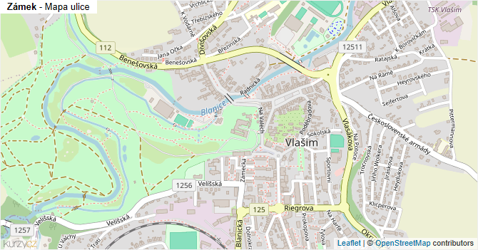 Zámek - mapa ulice