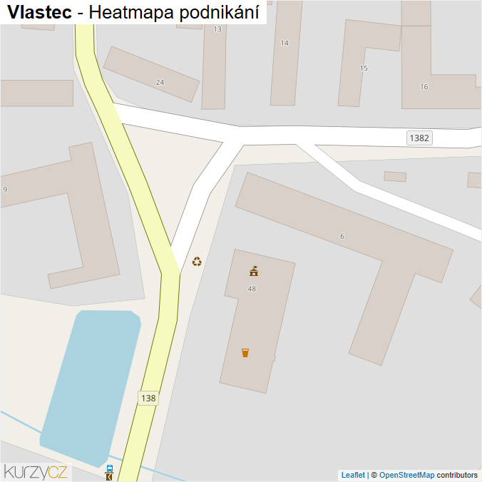 Mapa Vlastec - Firmy v obci.