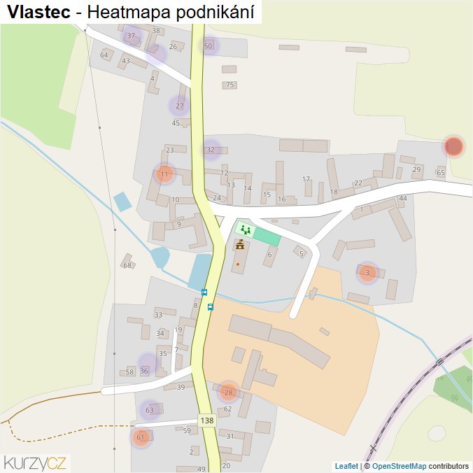 Mapa Vlastec - Firmy v části obce.