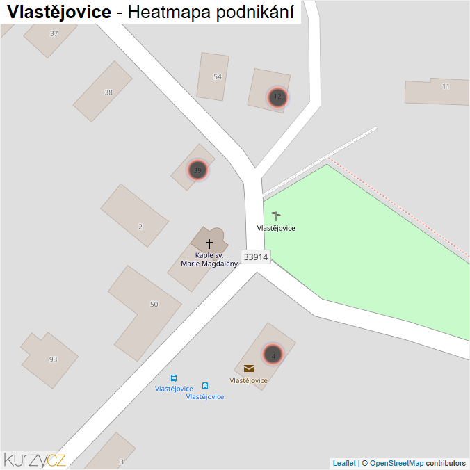 Mapa Vlastějovice - Firmy v obci.
