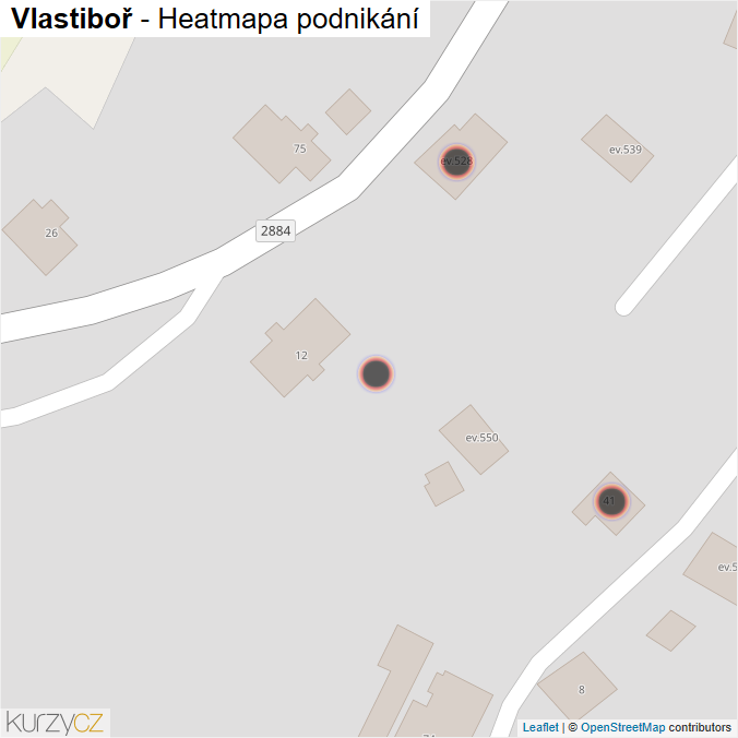 Mapa Vlastiboř - Firmy v obci.