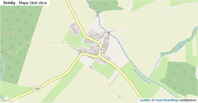 Svinky - mapa části obce
