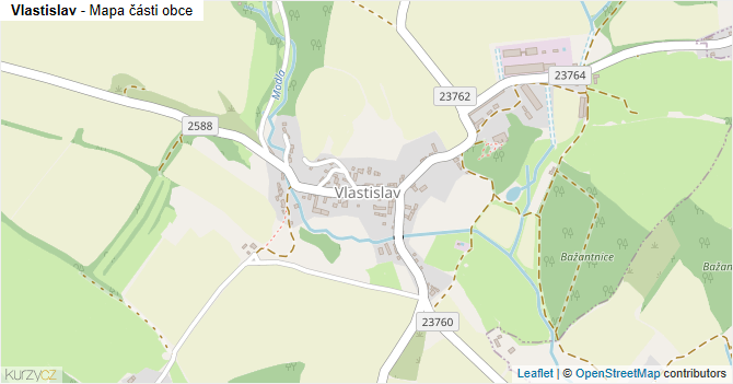Vlastislav - mapa části obce