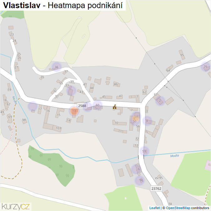 Mapa Vlastislav - Firmy v části obce.