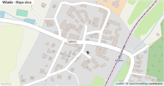 Vlčatín - mapa obce