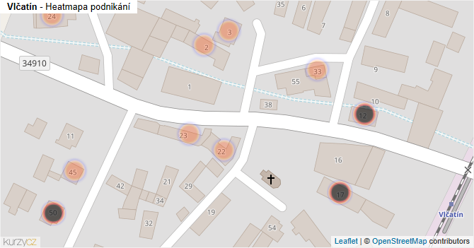 Vlčatín - mapa podnikání