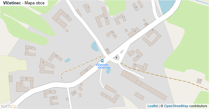 Vlčetínec - mapa obce
