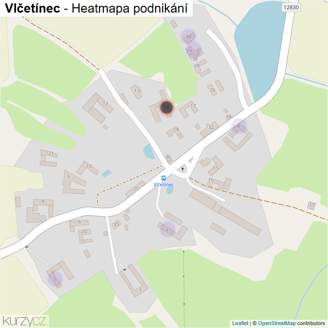 Mapa Vlčetínec - Firmy v části obce.