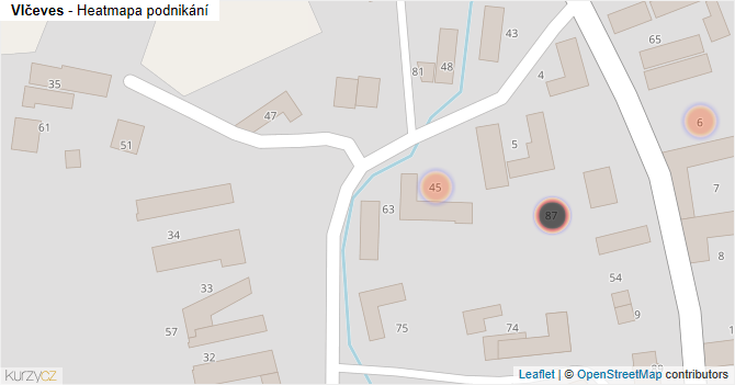Vlčeves - mapa podnikání