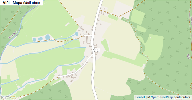 Vlčí - mapa části obce