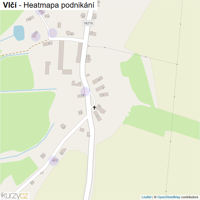 Mapa Vlčí - Firmy v části obce.