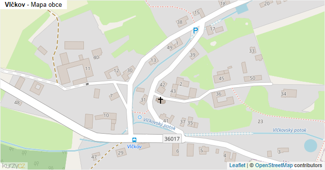 Vlčkov - mapa obce